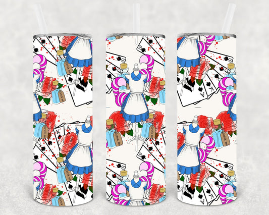Alice in Wonderland Dress 20 oz Skinny Tumbler