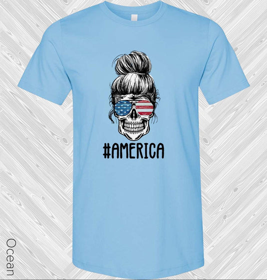 #America Skull Graphic Tee