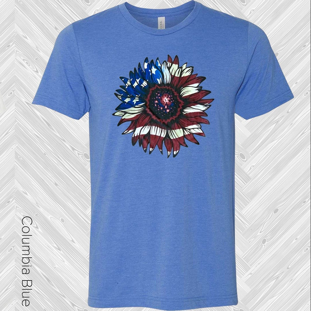 American Flag Sunflower Graphic Tee