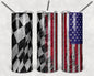 American and Race Flag 20 oz Skinny Tumbler