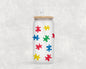 Autism Awareness 16 oz Glass Can