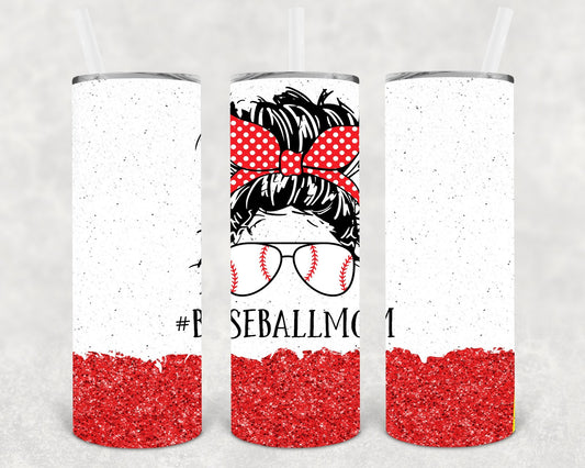 Baseball Mom #baseballmom 20 oz Skinny Tumbler