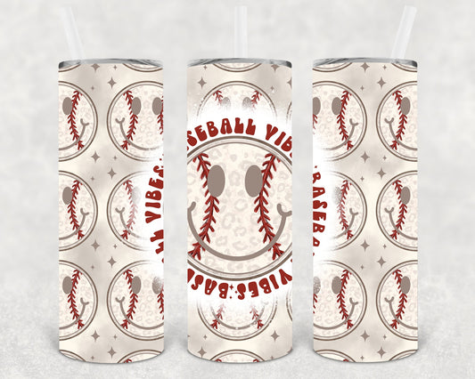Baseball Vibes 20 oz Skinny Tumbler
