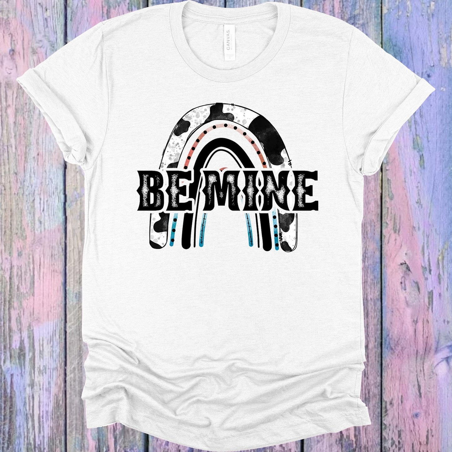 Be Mine Cow Rainbow Graphic Tee