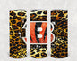 Bengals Leopard 20 oz Skinny Tumbler