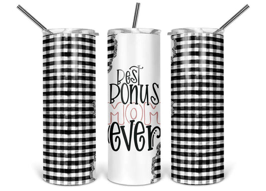 Best Bonus Mom Ever 20 oz Skinny Tumbler