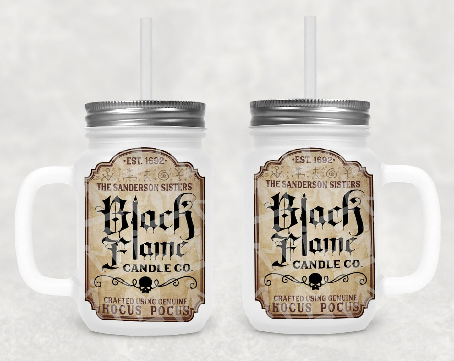 Black Flame Candle Co Frosted Mason Jar