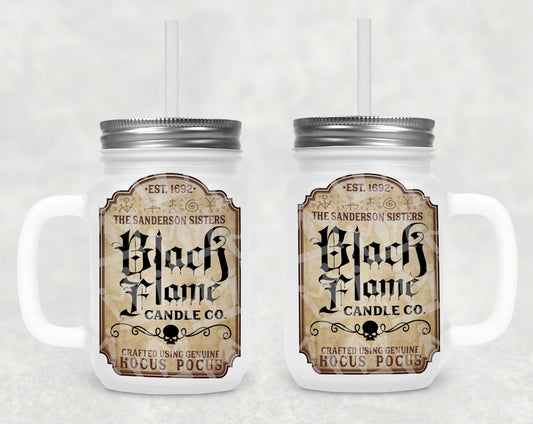 Black Flame Candle Co Frosted Mason Jar