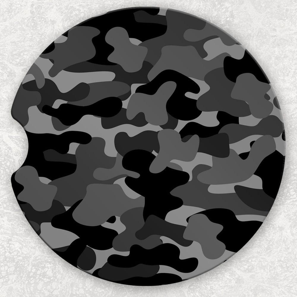 Car Coaster Set - Black Grey Camo