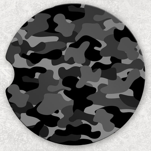 Car Coaster Set - Black Grey Camo