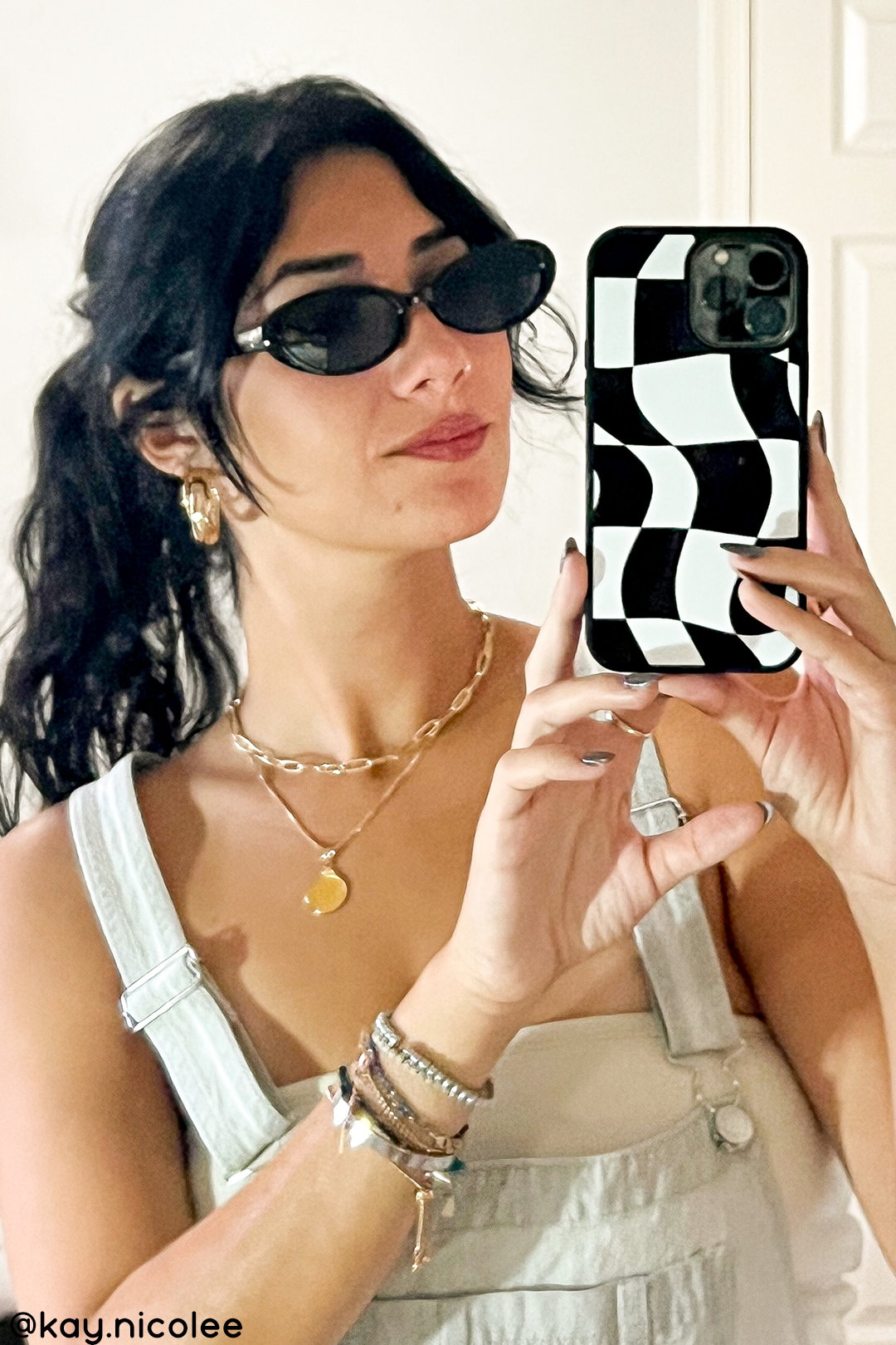 Black Wavy Checkered iPhone Case