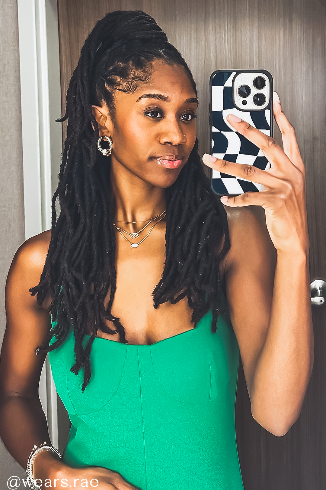 Black Wavy Checkered iPhone Case