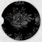Car Coaster Set - Black and White Roses