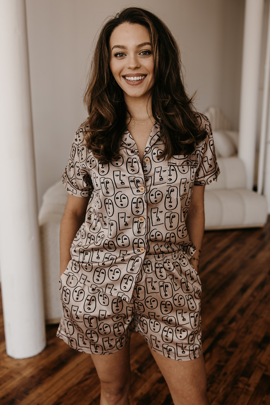 Boho Faces Satin Pajamas