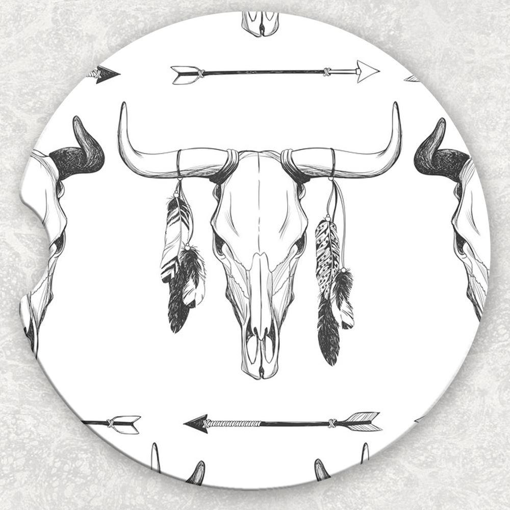 Car Coaster Set - Boho Skull