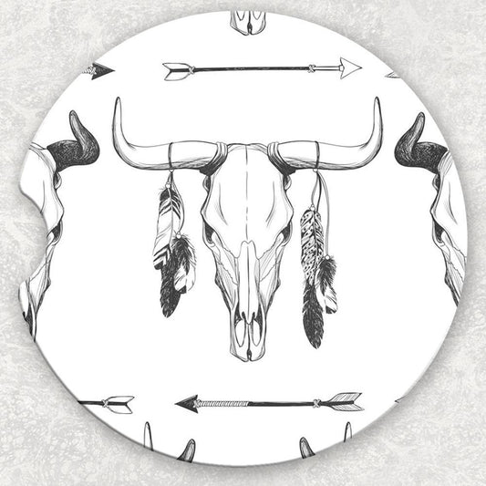 Car Coaster Set - Boho Skull