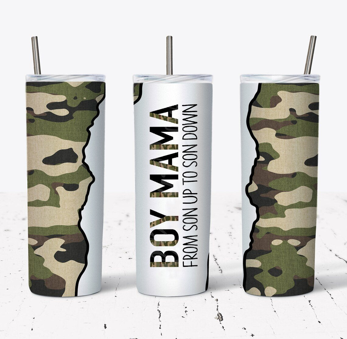 Boy Mama From Son Up to Son Down 20 oz Skinny Tumbler