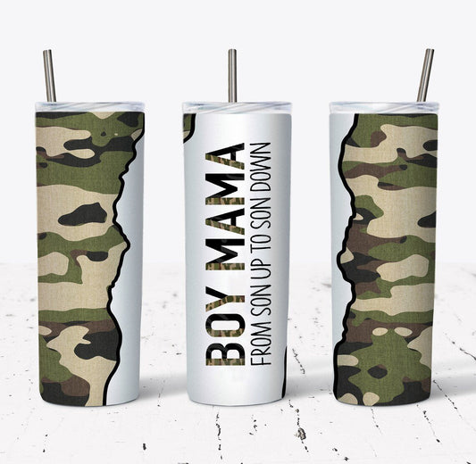 Boy Mama From Son Up to Son Down 20 oz Skinny Tumbler