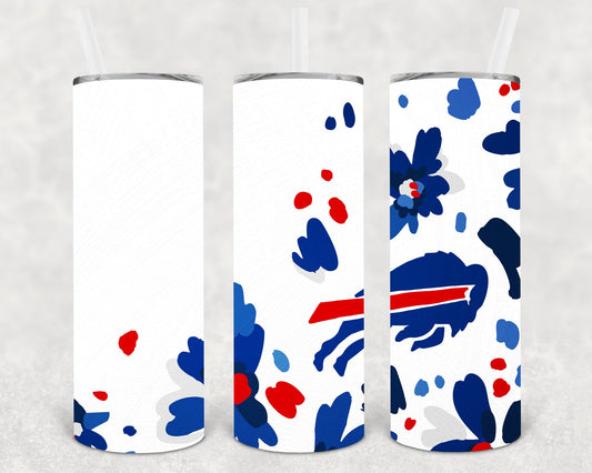 Buffalo Bills Floral 20 oz Skinny Tumbler