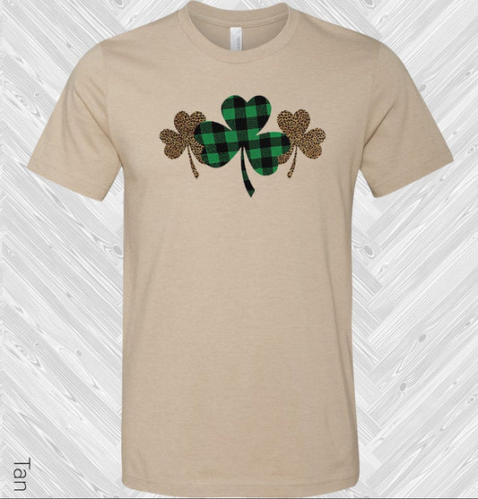 Buffalo Plaid Leopard Shamrocks St. Patrick's Day Graphic Tee