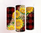 Buffalo Plaid Sunflower 20 oz Skinny Tumbler