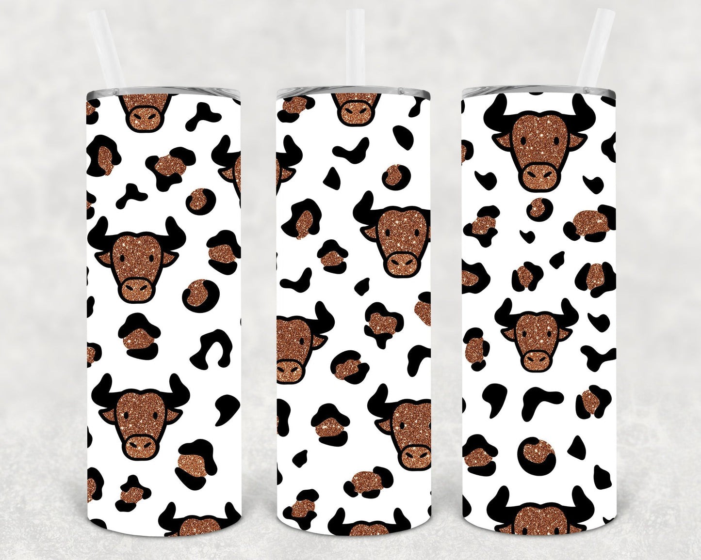 Bull Leopard 20 oz Skinny Tumbler