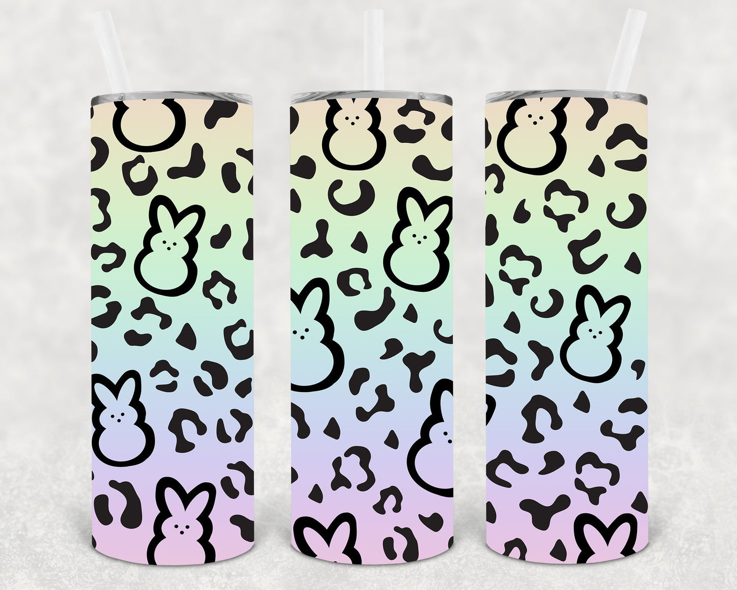 Bunnies Leopard 20 oz Skinny Tumbler