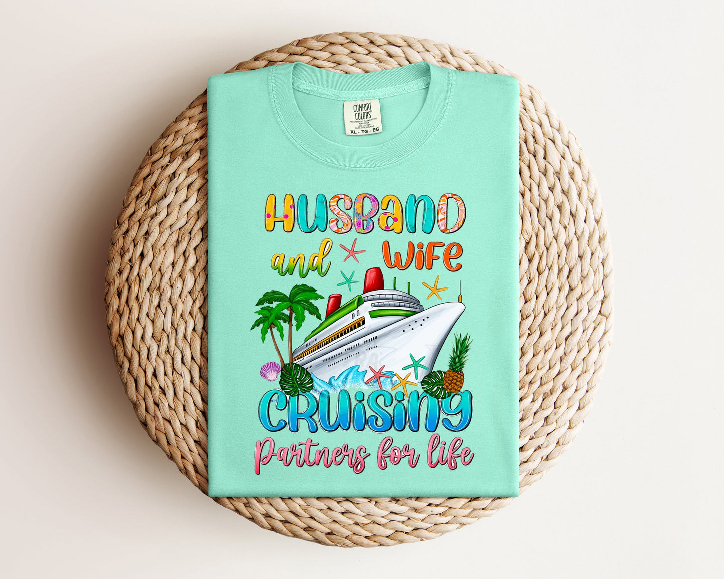 Husband and Wife Cruising Partners for Life Graphic Tee