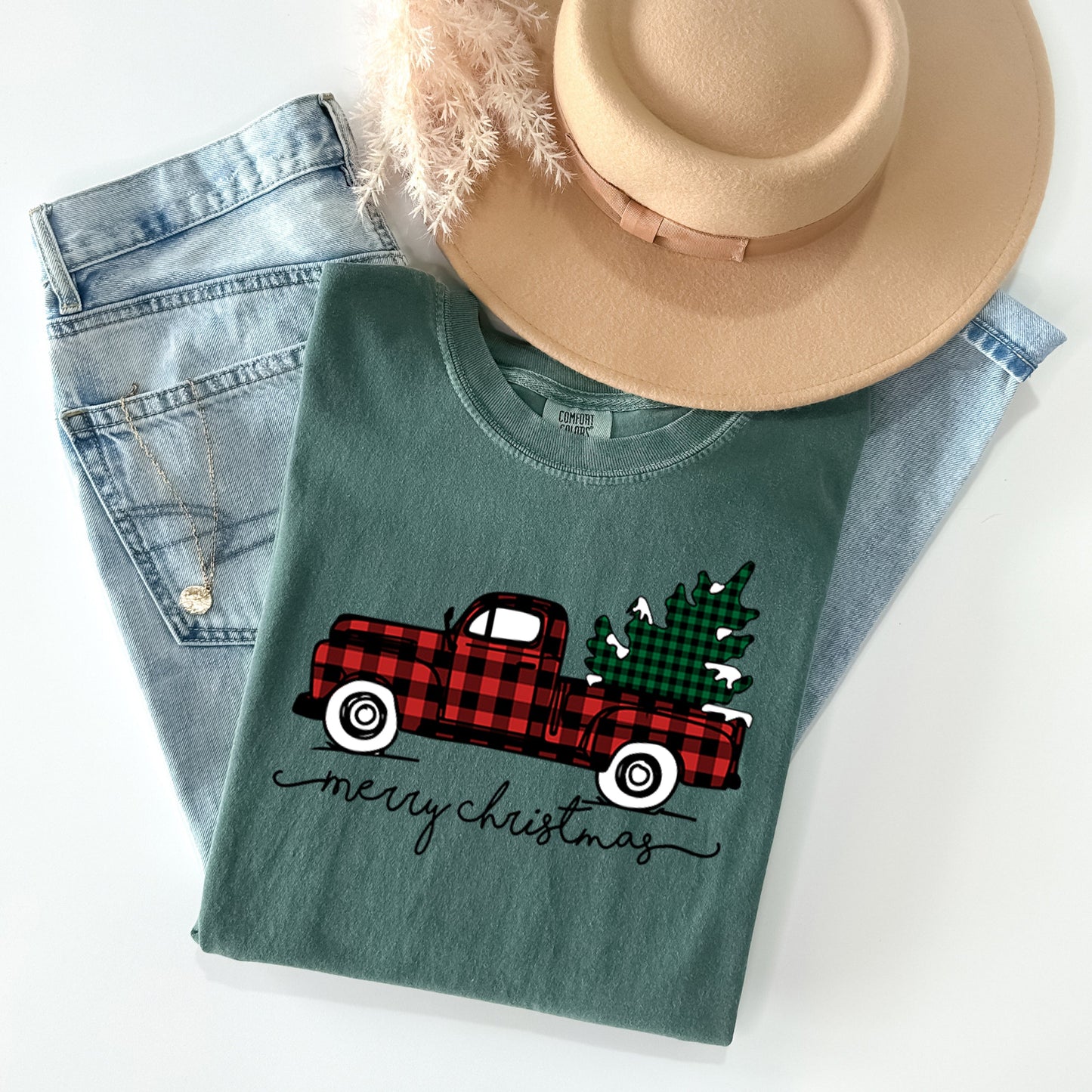 Merry Christmas Truck - Comfort Colors Graphic Tee