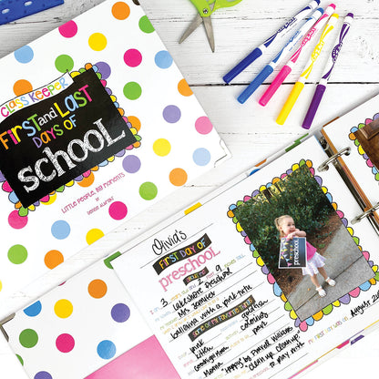 Mom Must-Have School Keepsake Kit | Class Keeper®, Photo Prop Deck & School Stickers | BONUS! App Membership + BONUS! Earn & Learn® Chore Chart Pad | (2) Styles