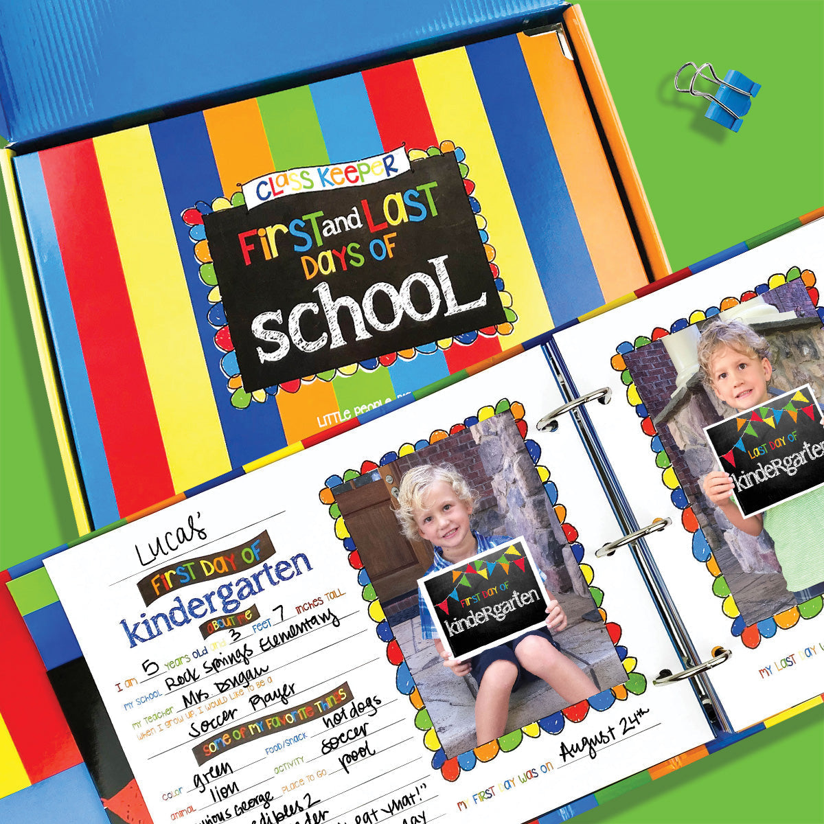 Mom Must-Have School Keepsake Kit | Class Keeper®, Photo Prop Deck & School Stickers | BONUS! App Membership + BONUS! Earn & Learn® Chore Chart Pad | (4) Styles