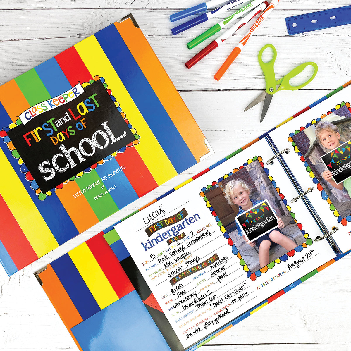 Mom Must-Have School Keepsake Kit | Class Keeper®, Photo Prop Deck & School Stickers | BONUS! App Membership + BONUS! Earn & Learn® Chore Chart Pad | (2) Styles
