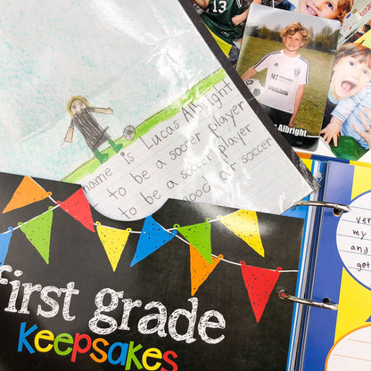 Mom Must-Have School Keepsake Kit | Class Keeper®, Photo Prop Deck & School Stickers | BONUS! App Membership + BONUS! Earn & Learn® Chore Chart Pad | (4) Styles