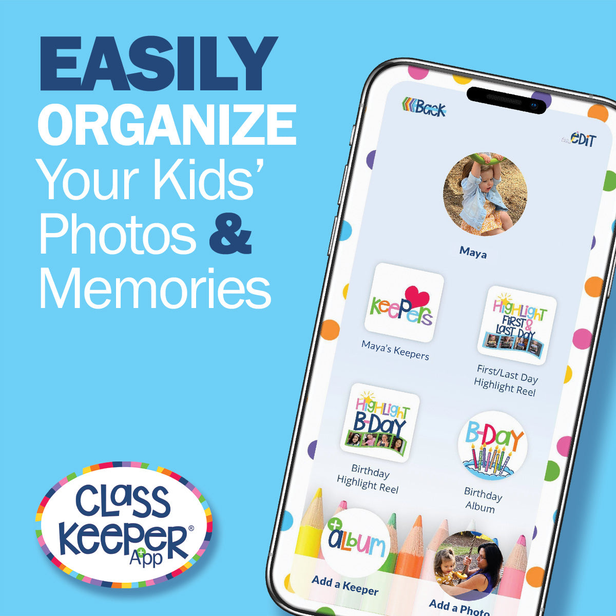 Mom Must-Have School Keepsake Kit | Class Keeper®, Photo Prop Deck & School Stickers | BONUS! App Membership + BONUS! Earn & Learn® Chore Chart Pad | (2) Styles