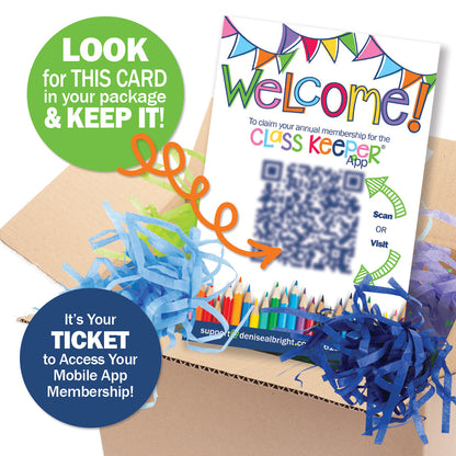 Mom Must-Have School Keepsake Kit | Class Keeper®, Photo Prop Deck & School Stickers | BONUS! App Membership + BONUS! Earn & Learn® Chore Chart Pad | (2) Styles