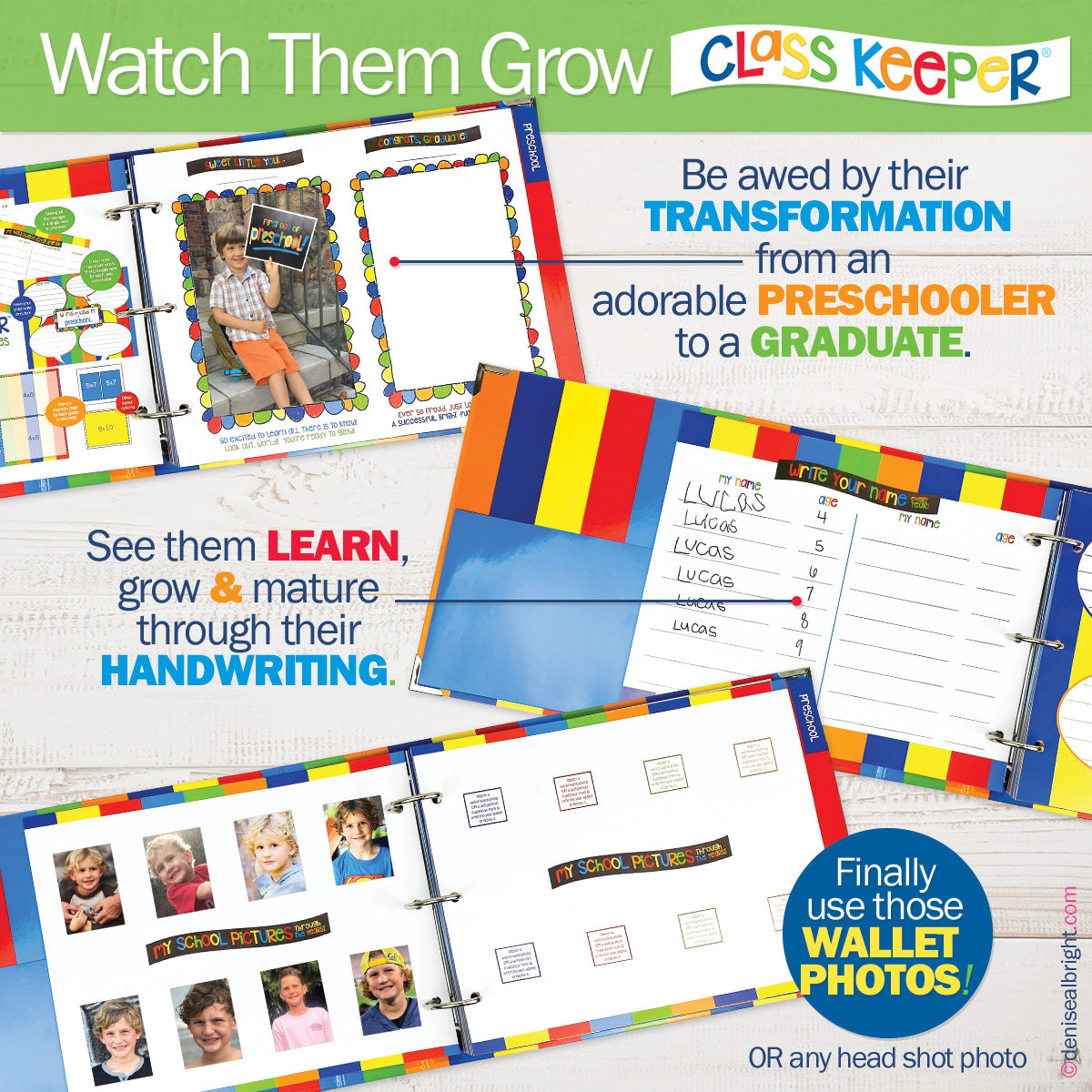 Mom Must-Have School Keepsake Kit | Class Keeper®, Photo Prop Deck & School Stickers | BONUS! App Membership + BONUS! Earn & Learn® Chore Chart Pad | (2) Styles