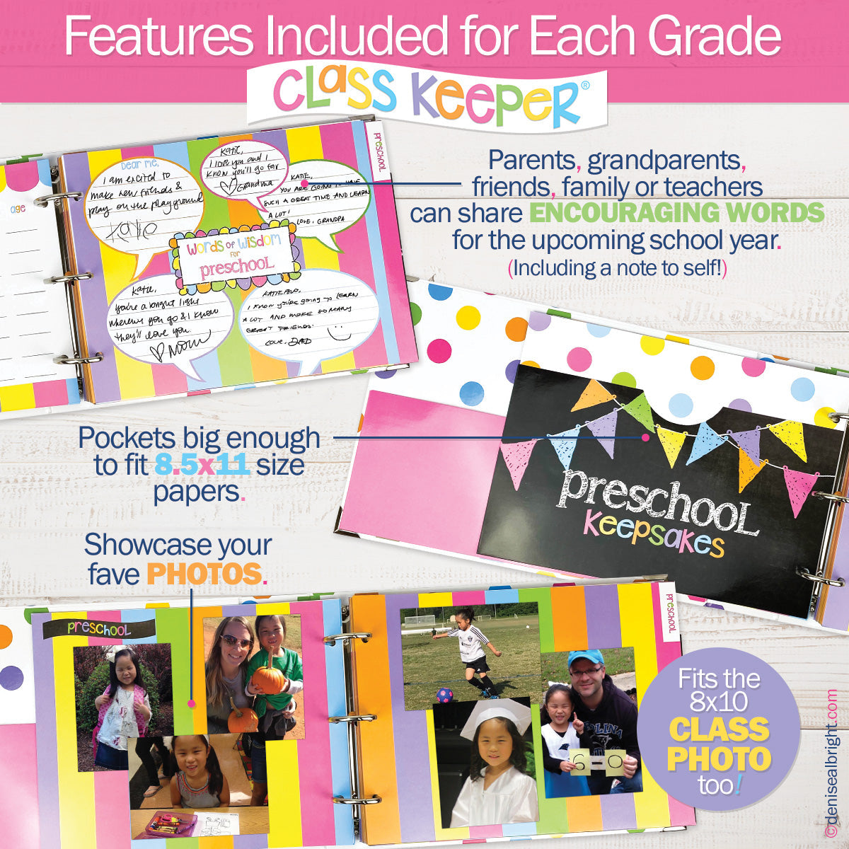Mom Must-Have School Keepsake Kit | Class Keeper®, Photo Prop Deck & School Stickers | BONUS! App Membership + BONUS! Earn & Learn® Chore Chart Pad | (4) Styles