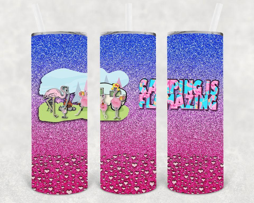 Camping is Flamazing 20 oz Skinny Tumbler