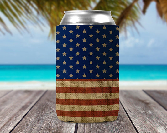 Can Cooler - Vintage Flag