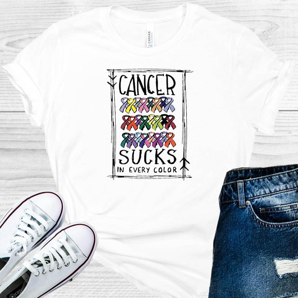 Cancer Sucks in Every Color Graphic Tee