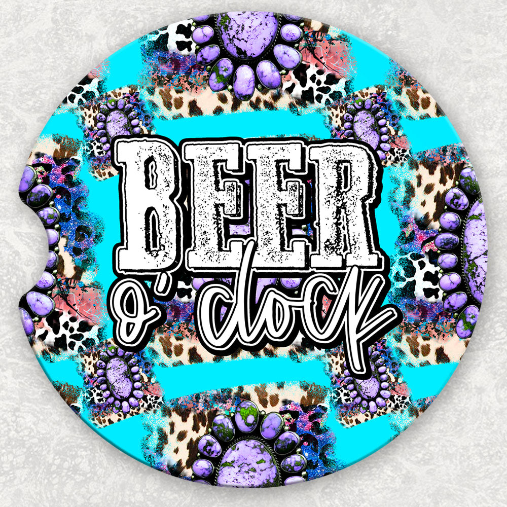 Car Coaster Set - Beer O'Clock