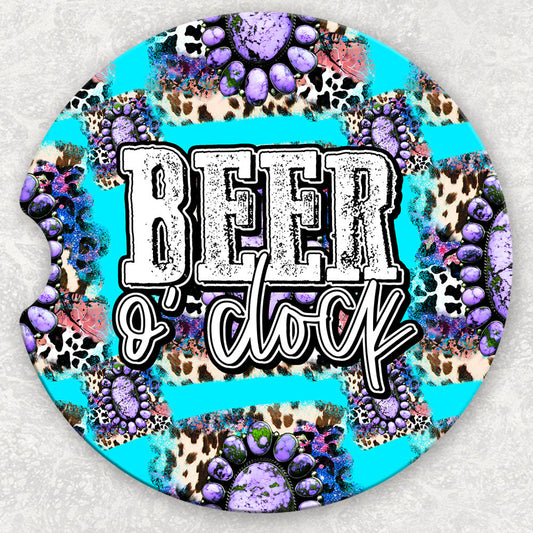 Car Coaster Set - Beer O'Clock