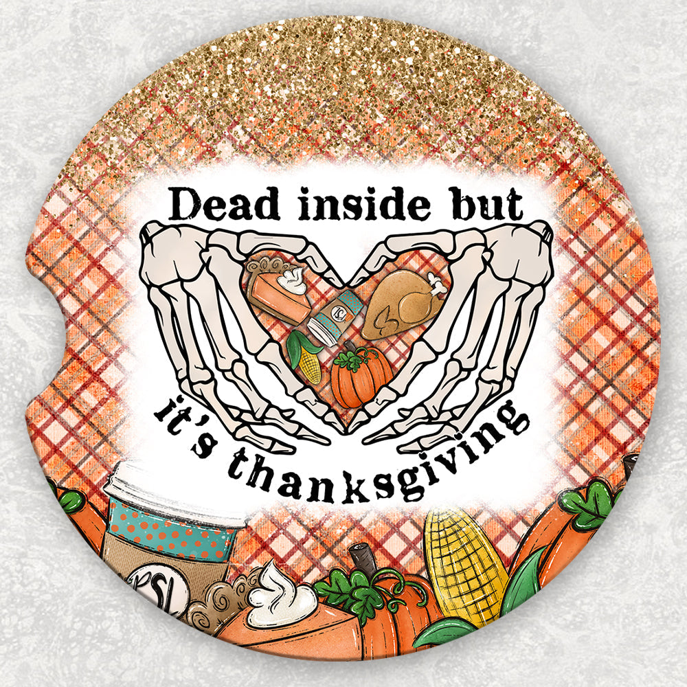 Car Coaster Set - Dead Inside But It's Thanksgiving