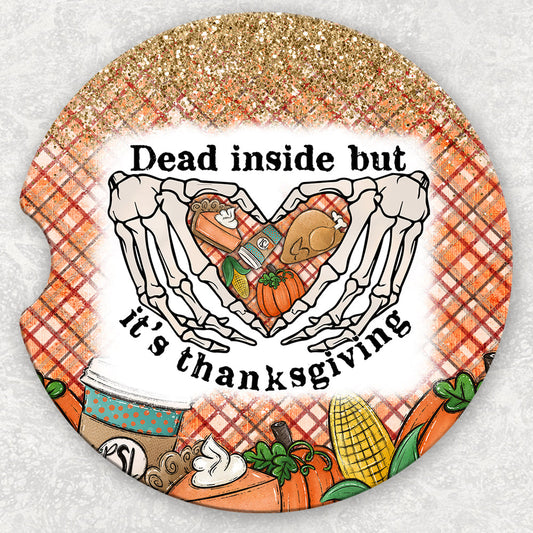 Car Coaster Set - Dead Inside But It's Thanksgiving