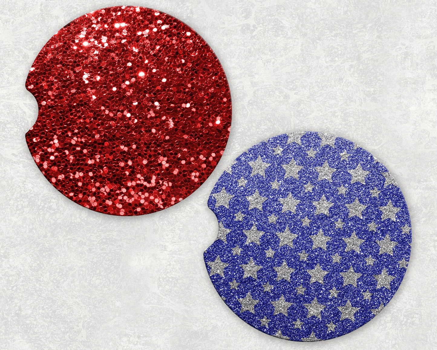 Car Coaster Set - Red White and Blue