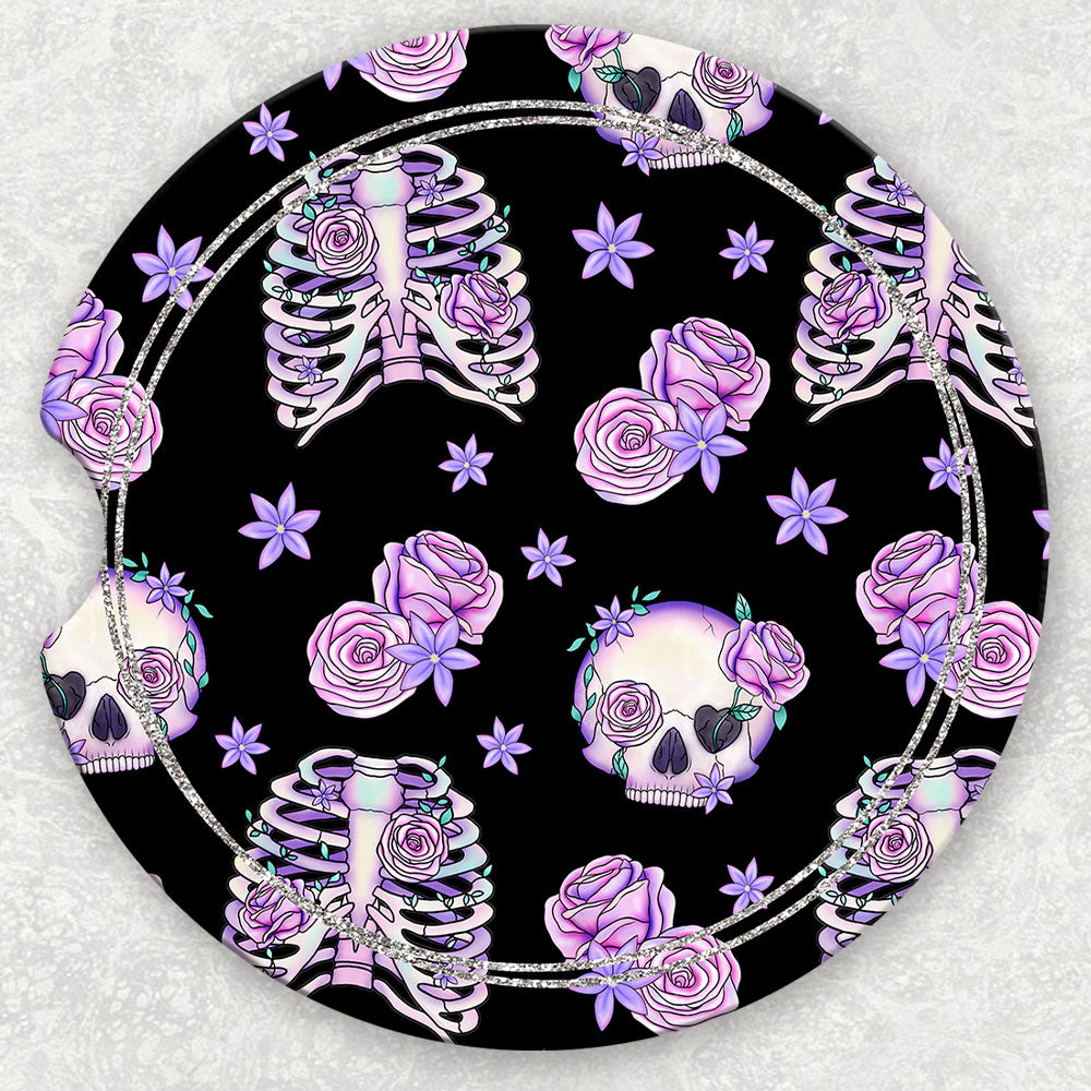 Car Coaster Set - Skeleton and Floral