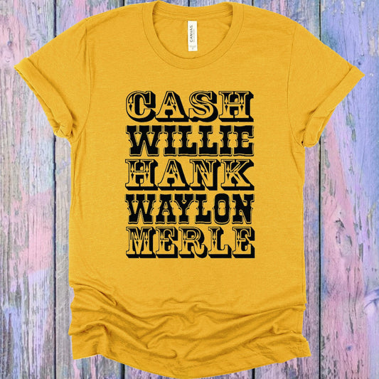 Cash Willie Hank Waylon Merle Graphic Tee