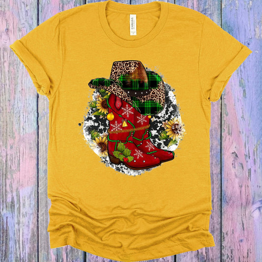 Christmas Cowboy Boots Graphic Tee
