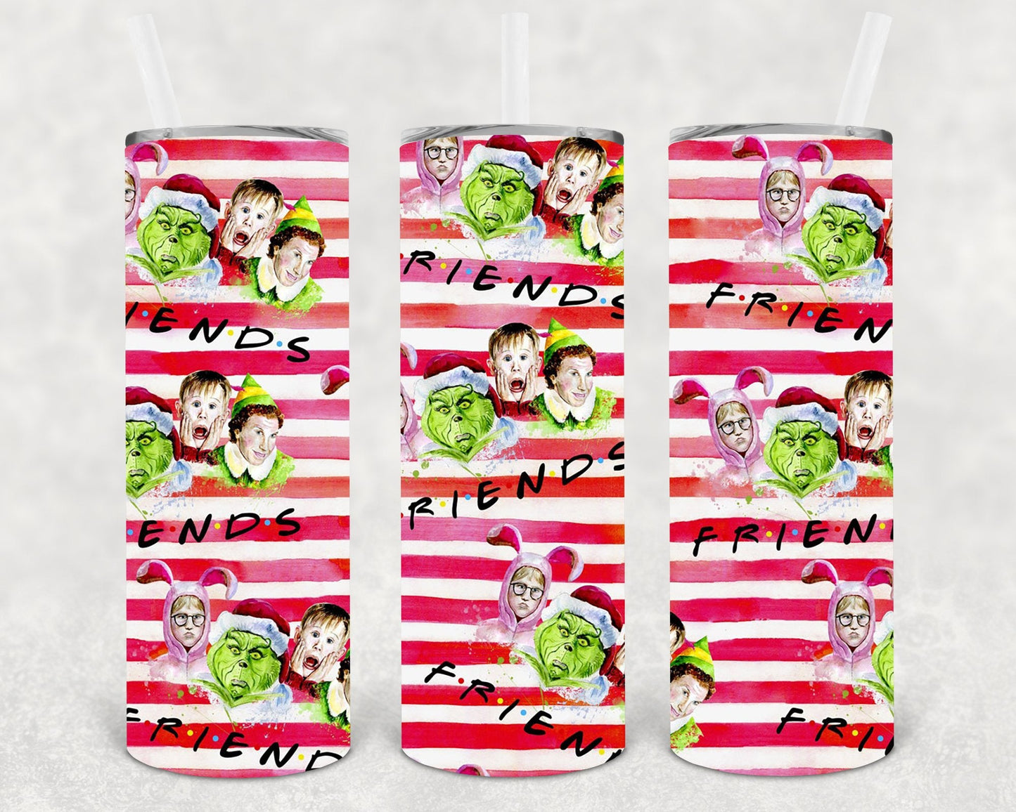 Christmas Friends 20 oz Skinny Tumbler