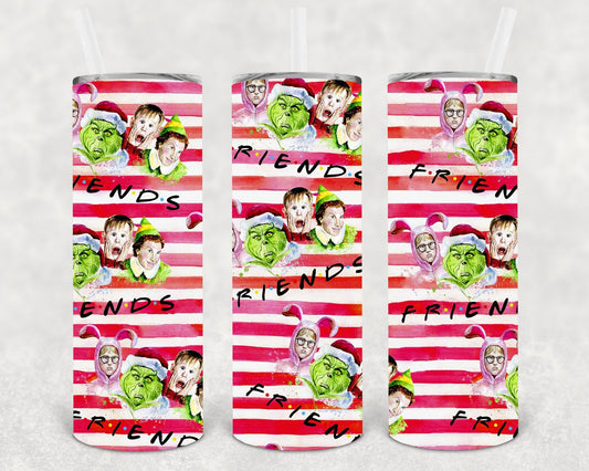 Christmas Friends 20 oz Skinny Tumbler